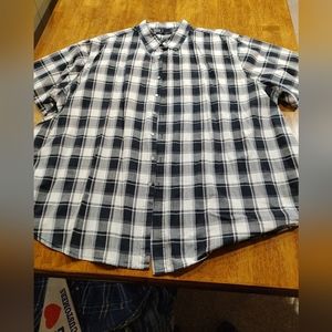 Men's Synergy 4XL, men's cotton black and white checkered short sleeve shirt